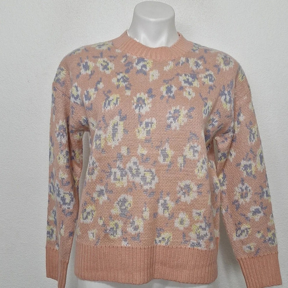 Workshop "NEW" Peachy Pink Crewneck Long Sleeve Thick Sweater Size XS - Picture 1 of 13
